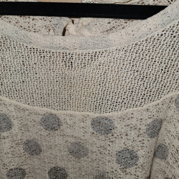 Anthropology A'reve Shirt polka-dot sheer bow on back Gorgeous - Picture 4 of 8